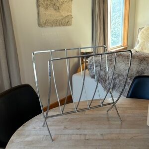 Mid Century Chrome Magazine Rack